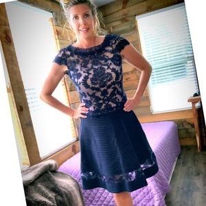 ladies navy lace dress